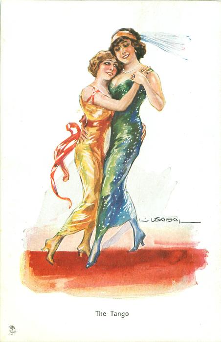 A postcard by Tuck showing a tango couple of two women, c 1913?