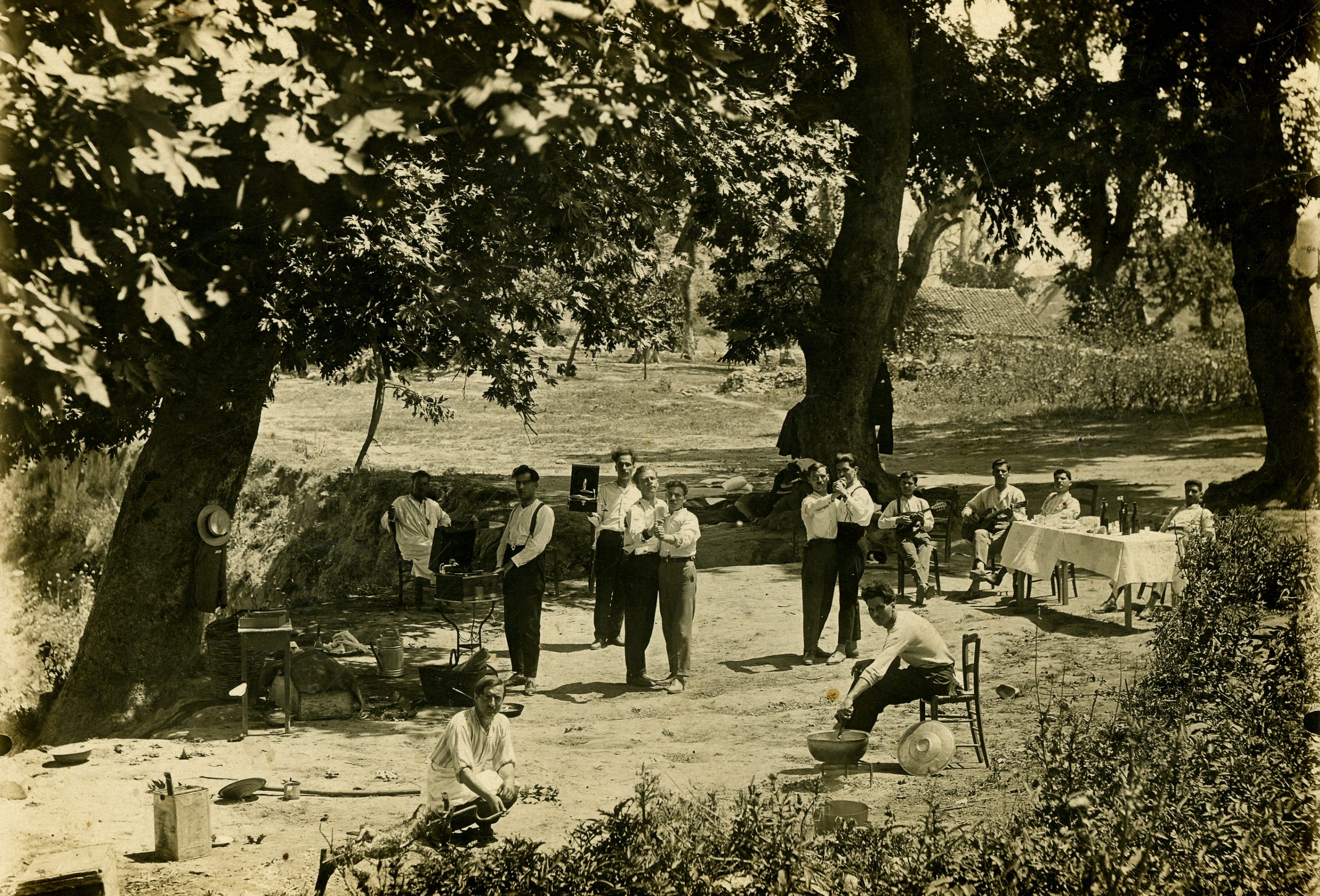 Men, some in tango poses, Serres, Macedonia, 1918; or after 1923…